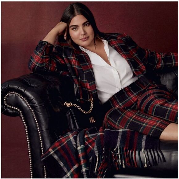 Lauren Ralph Lauren Preppy Tartan Plaid Print Contemporary One Button Blazer - Picture 16 of 16